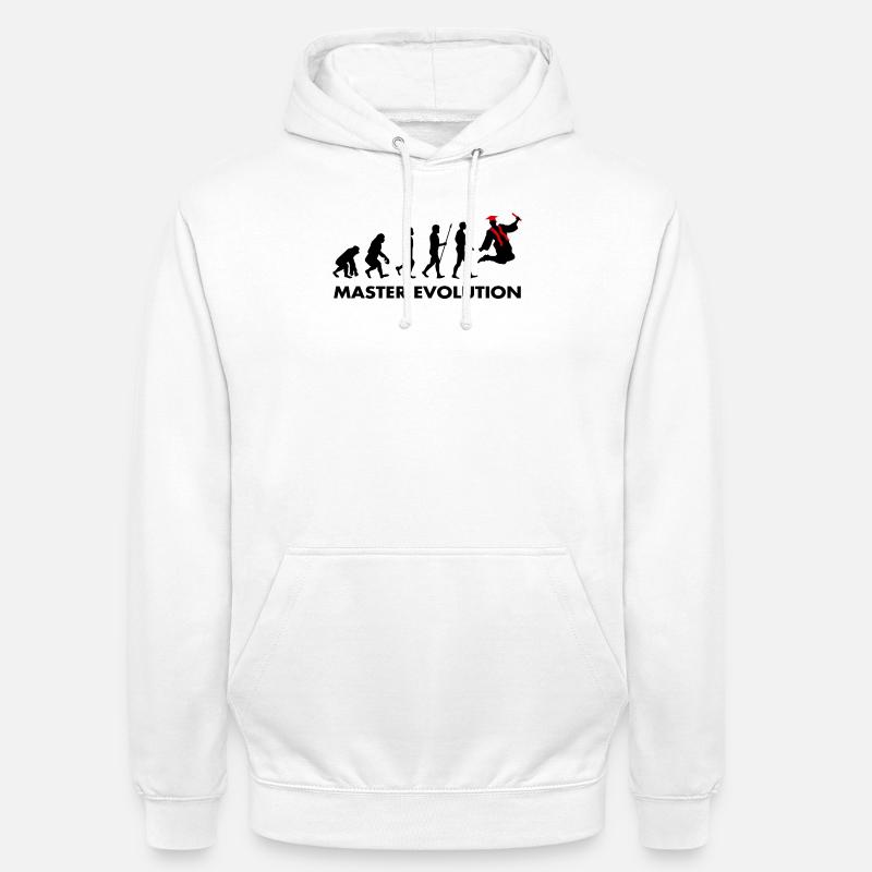 Master Evolution Prüfung Bestanden Schulabschluss - Unisex Hoodie - Weiß