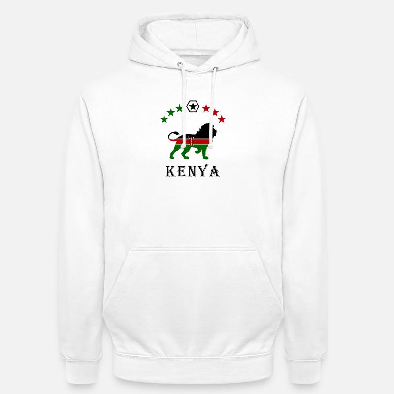 Conception de lion du Kenya - Sweat-shirt à capuche unisexe - blanc
