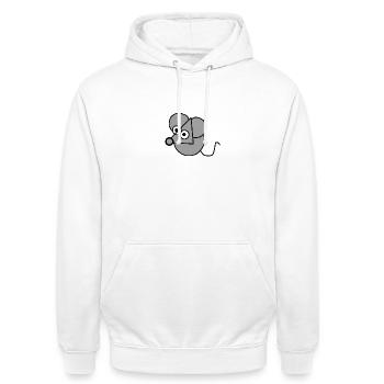 Maus - Unisex Hoodie - Weiß - Vorne - AI Model Male 185 dark (185cm) & AI Model Female 172 dark (172cm)