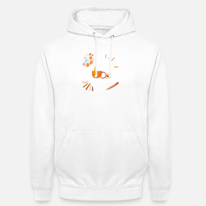 Ockerfarbene Farbe - Unisex Hoodie - Weiß