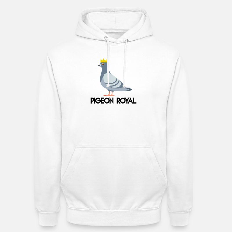 Königliche Taube (schwarzer Tippfehler) - Unisex Hoodie - Weiß