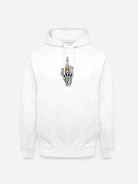 Rock rocker heavy metal hard rock skelet - Uniseks hoodie - wit