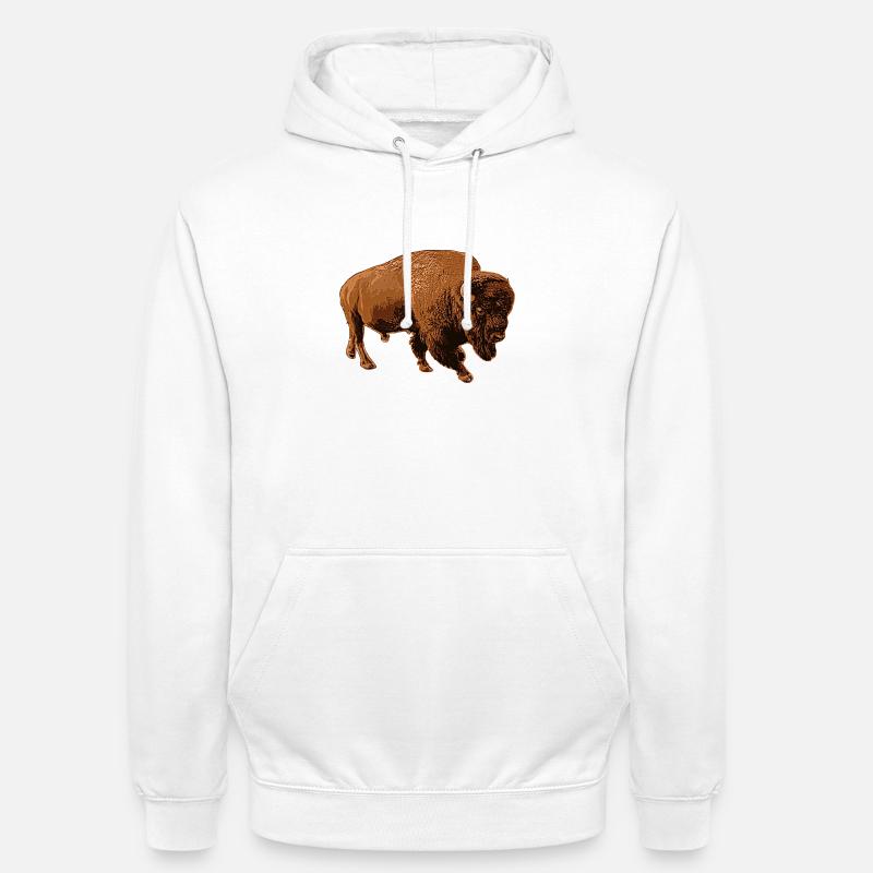bison - Sweat-shirt à capuche unisexe - blanc
