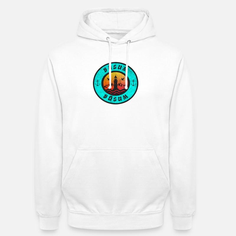 Büsum Leuchtturm Design / Geschenkidee - Unisex Hoodie - Weiß