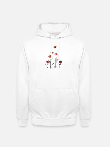 Poppies Silhouette Design - Unisex Hoodie - white