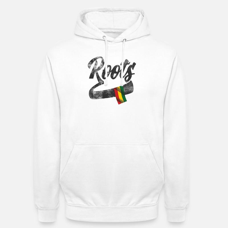 Roots Reggae Design avec drapeau coloré - Sweat-shirt à capuche unisexe - blanc