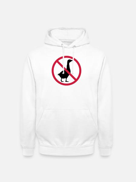 Signe interdit d'oie - Sweat-shirt à capuche unisexe - blanc