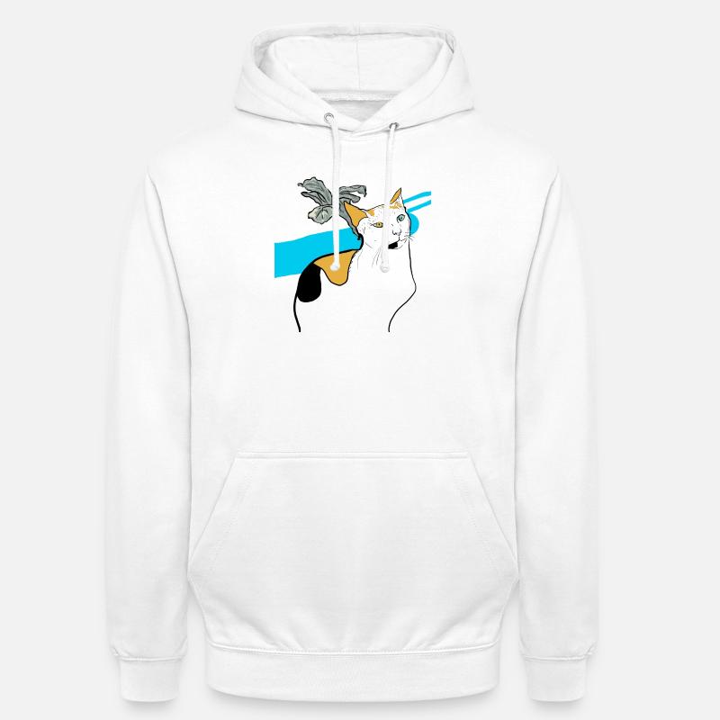 sitzende Katze - Unisex Hoodie - Weiß