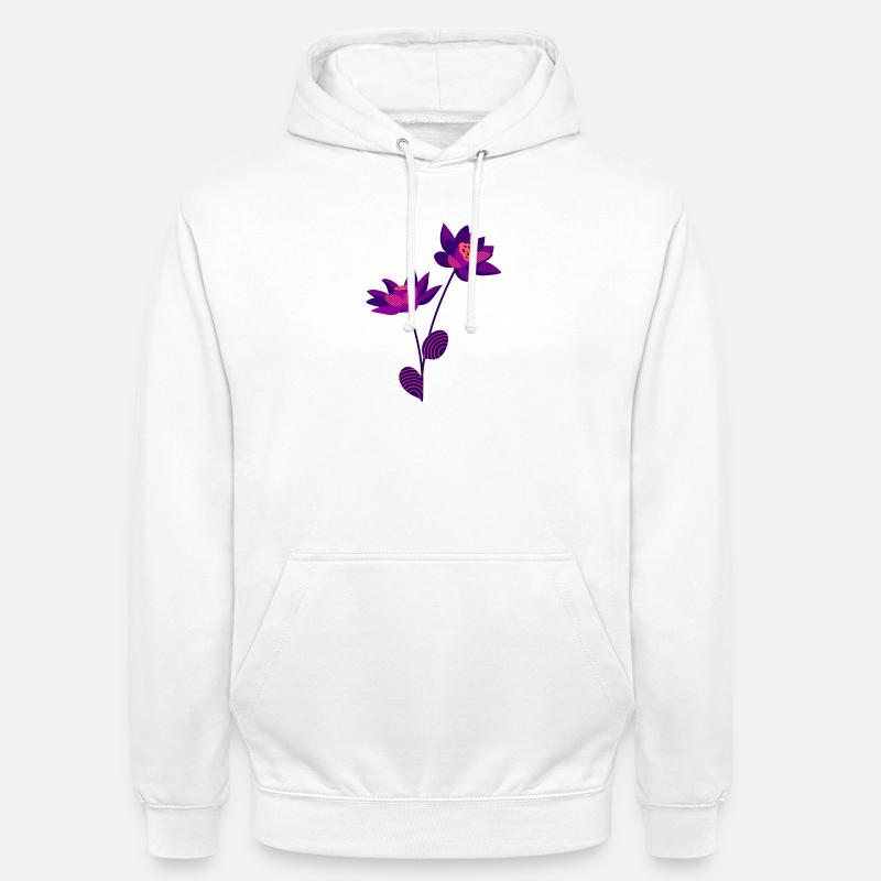 Fleur - Sweat-shirt à capuche unisexe - blanc