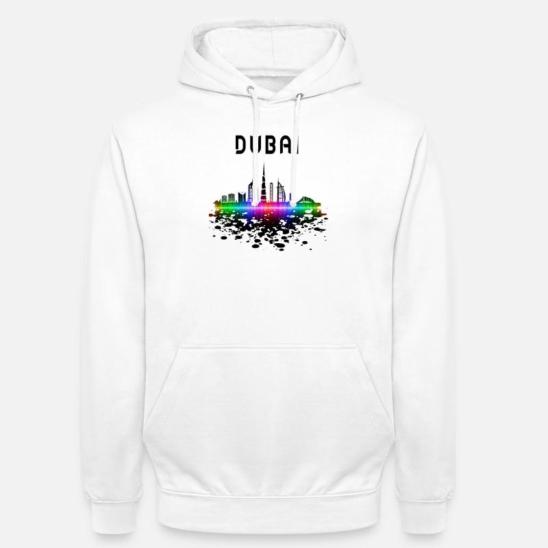 Dubai Skyline Splash Design / Geschenk - Unisex Hoodie - Weiß