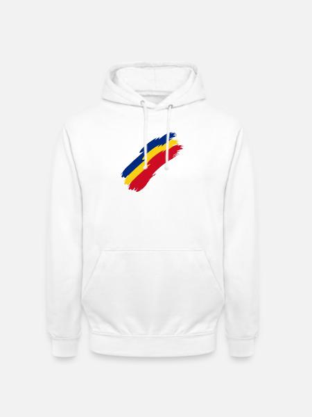 Roumanie drapeau couleurs - Sweat-shirt à capuche unisexe - blanc