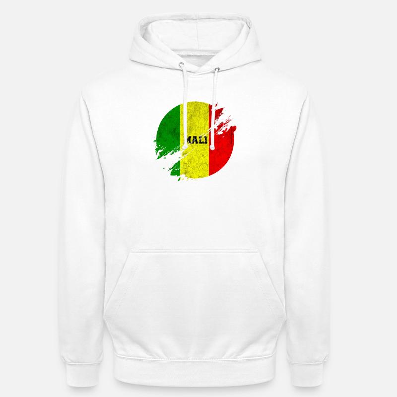 Drapeaux Mali cercle vintage - Sweat-shirt à capuche unisexe - blanc