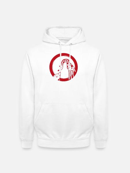 Amour de girafe et hérisson - Sweat-shirt à capuche unisexe - blanc