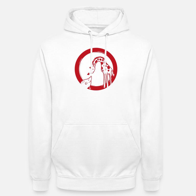 Amour de girafe et hérisson - Sweat-shirt à capuche unisexe - blanc