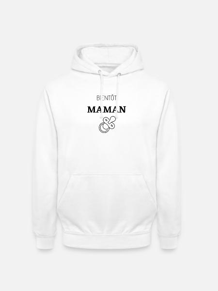 Bientôt maman - Sweat-shirt à capuche unisexe - blanc