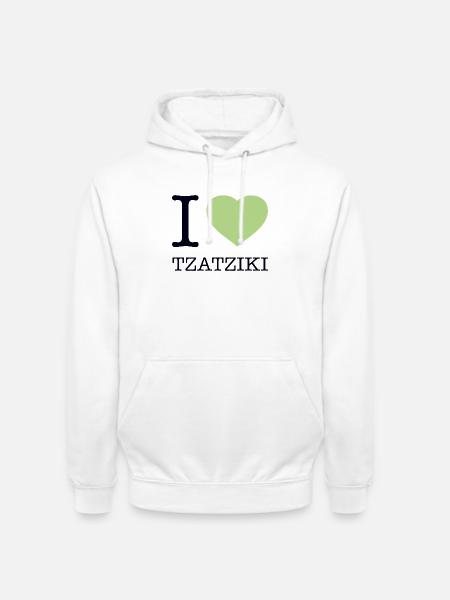 J’AIME TZATZIKI Gyros Grèce - Sweat-shirt à capuche unisexe - blanc