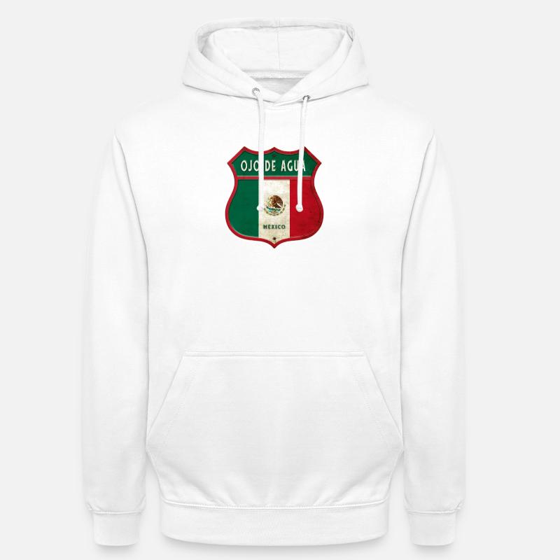 Écusson Ojo de Agua Mexico - Sweat-shirt à capuche unisexe - blanc