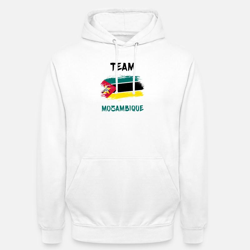 Drapeaux de l'équipe du Mozambique - Sweat-shirt à capuche unisexe - blanc