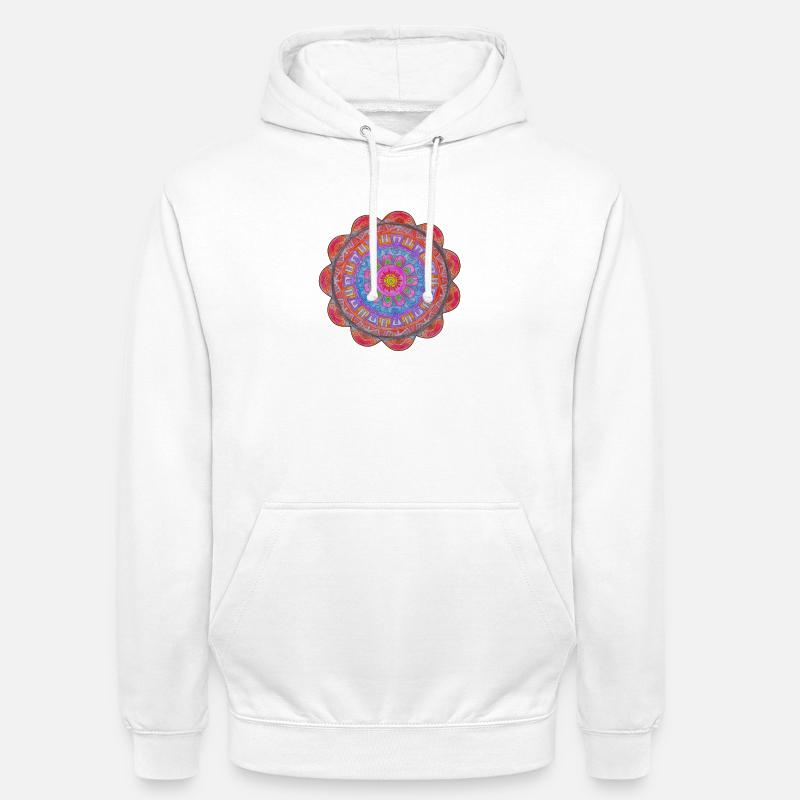 Explosion de couleurs du Cercle Mandala - Sweat-shirt à capuche unisexe - blanc
