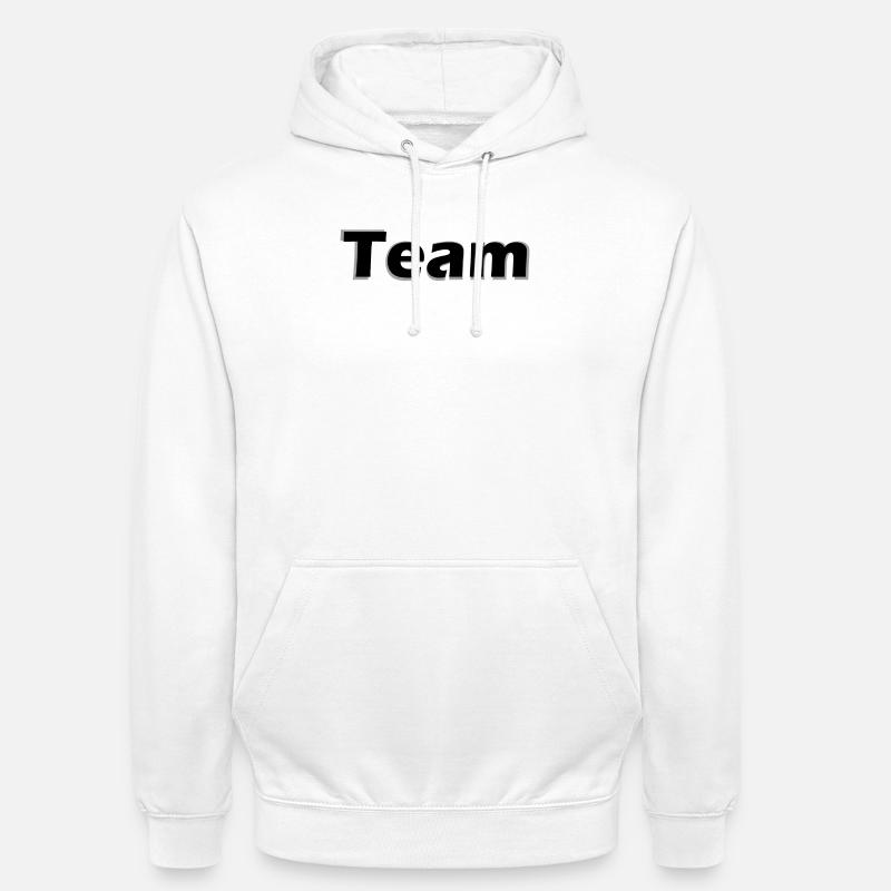 Conception d’une faute de frappe d’apprentissage monochrome : Équipe - Sweat-shirt à capuche unisexe - blanc
