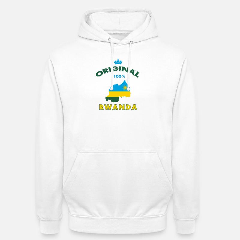 Ruanda Original 100% Flaggen Design - Unisex Hoodie - Weiß