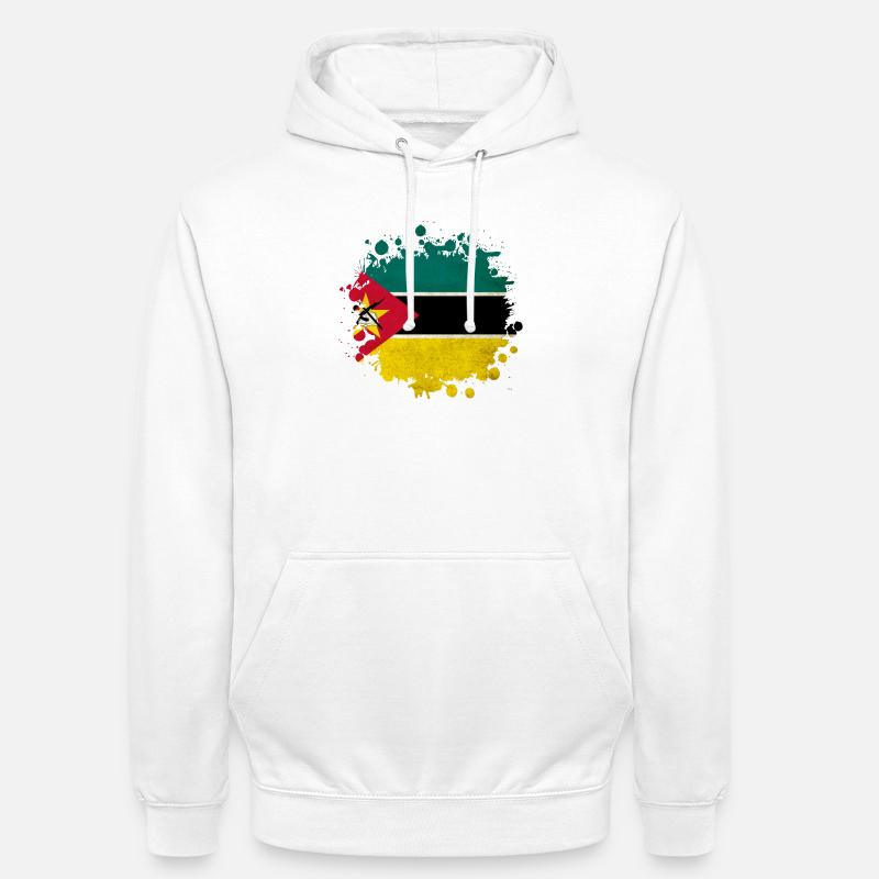 Design du drapeau du Mozambique - Sweat-shirt à capuche unisexe - blanc