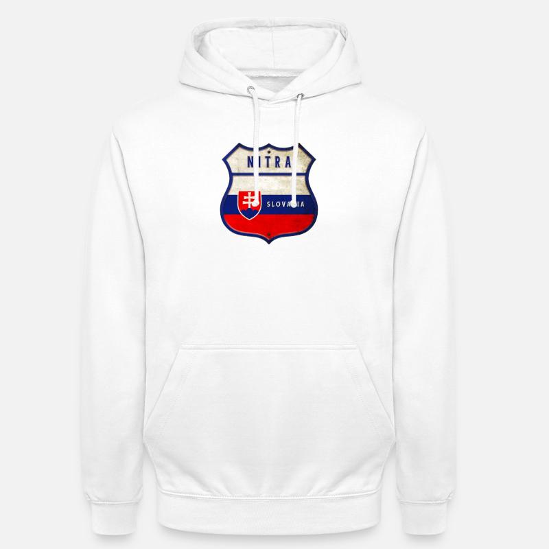 Drapeaux de Nitra Slovaquie - Sweat-shirt à capuche unisexe - blanc