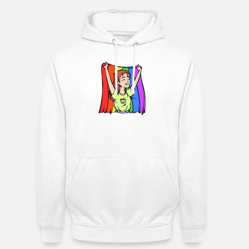 Egalité Lgbt Drapeau Arc-en-ciel Homo - Sweat-shirt à capuche unisexe - blanc