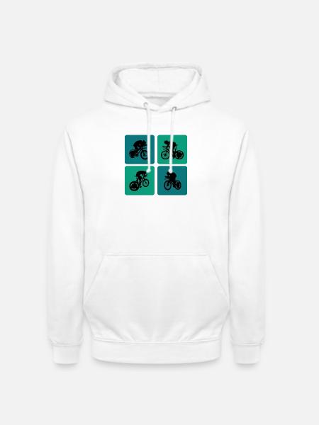 Conception de vélo de route - Sweat-shirt à capuche unisexe - blanc
