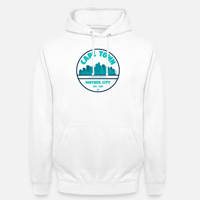 Insigne de la silhouette du Cap - Sweat-shirt à capuche unisexe - blanc