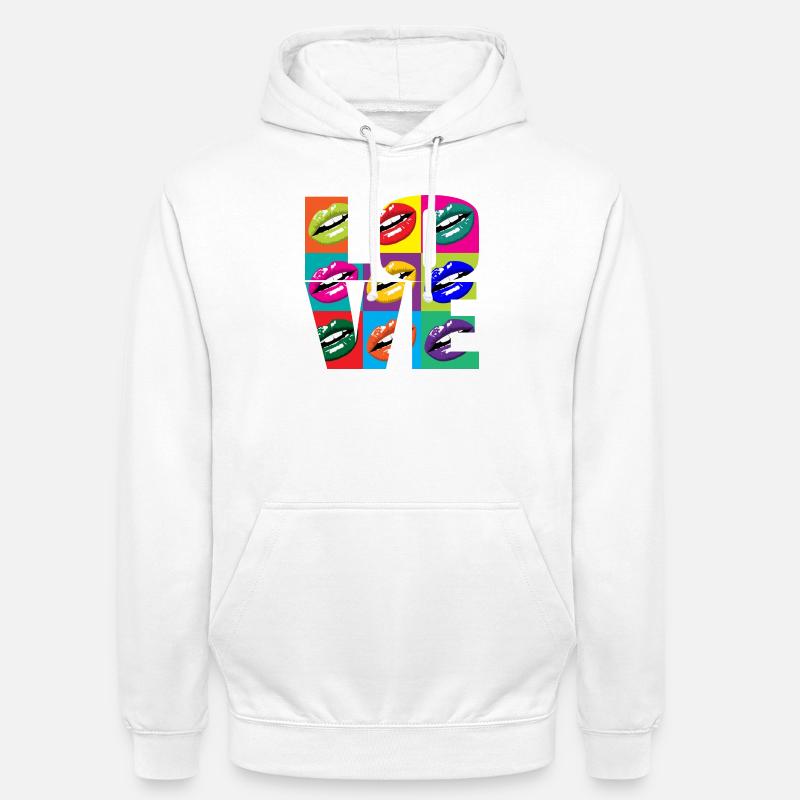 Multicolored Pop Art Lips - Unisex Hoodie - white