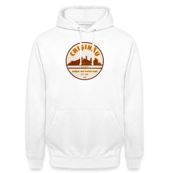 Chișinău Vintage Stadtlogo Moldau - Unisex Hoodie - Weiß - Vorne - AI Model Male 185 dark (185cm) & AI Model Female 172 dark (172cm)