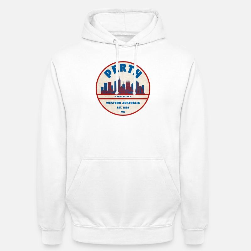 Perth Skyline Rétro AU - Sweat-shirt à capuche unisexe - blanc