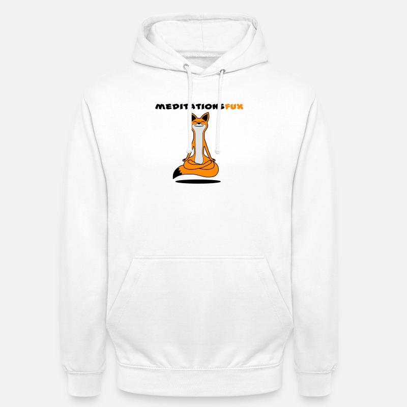 Meditationsfux - Renard de méditation, dialecte - Sweat-shirt à capuche unisexe - blanc