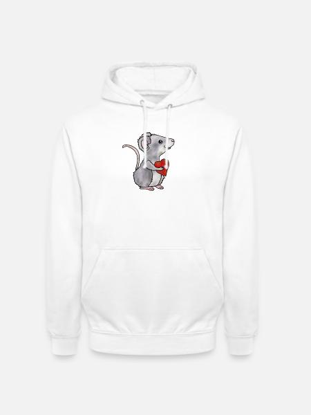 Herzmaus - Unisex Hoodie - Weiß