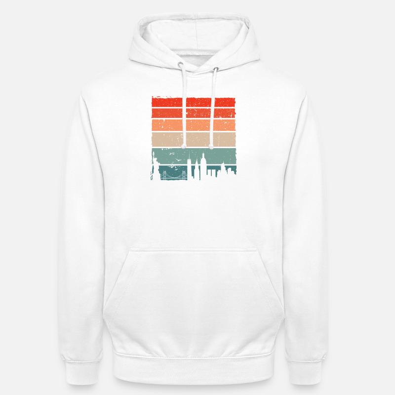 Sunset Skyline Gradient - Unisex Hoodie - white