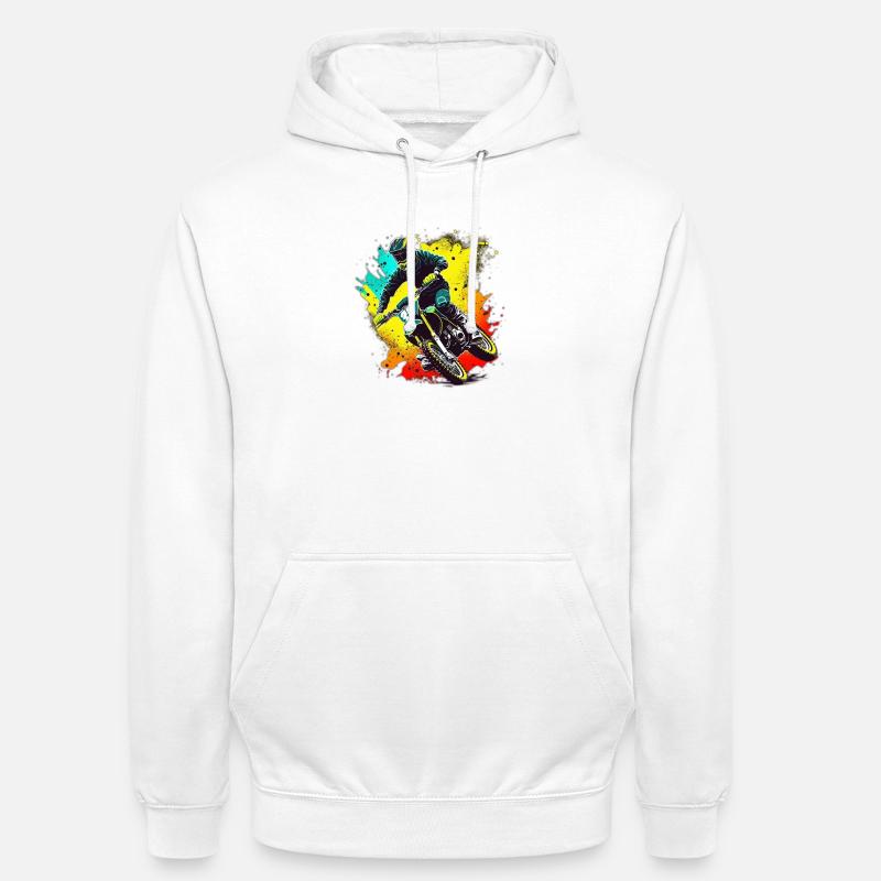 Motocross Farbexplosion - Unisex Hoodie - Weiß