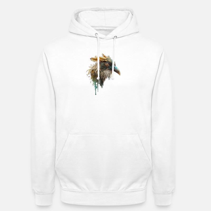 Schöner Rabenkopf, Rabendesign, Schöner Vogel - Unisex Hoodie - Weiß