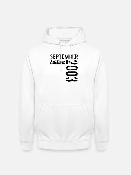 23ème anniversaire Septembre 2003 - 23 ans - Sweat-shirt à capuche unisexe - blanc
