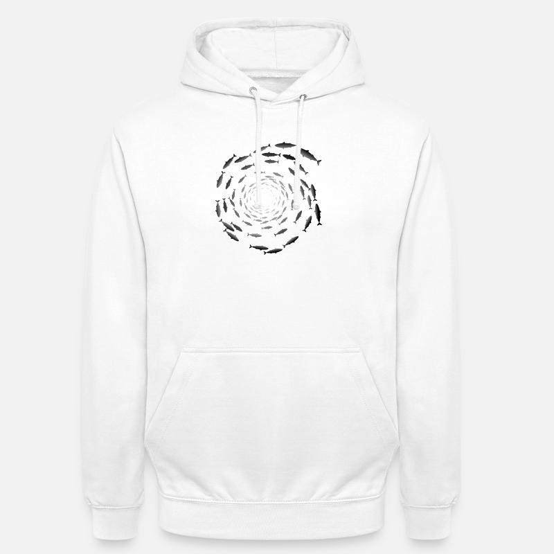 Banc de poisson - Sweat-shirt à capuche unisexe - blanc