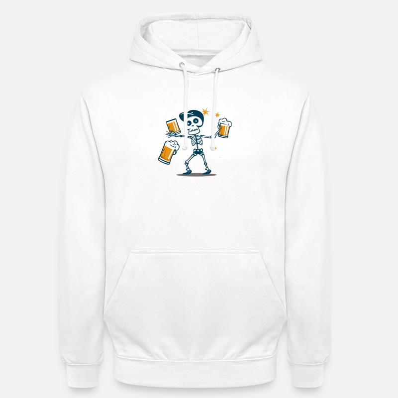 Toast squelette à la bière - Sweat-shirt à capuche unisexe - blanc