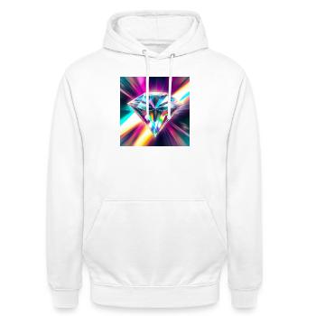 Diamant - Unisex Hoodie - Weiß - Vorne - AI Model Male 185 dark (185cm) & AI Model Female 172 dark (172cm)