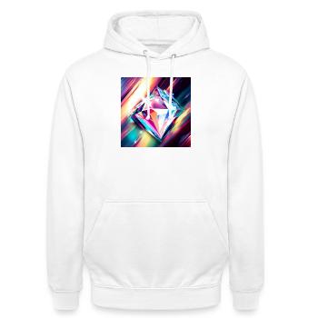 Diamant - Unisex Hoodie - Weiß - Vorne - AI Model Male 185 dark (185cm) & AI Model Female 172 dark (172cm)