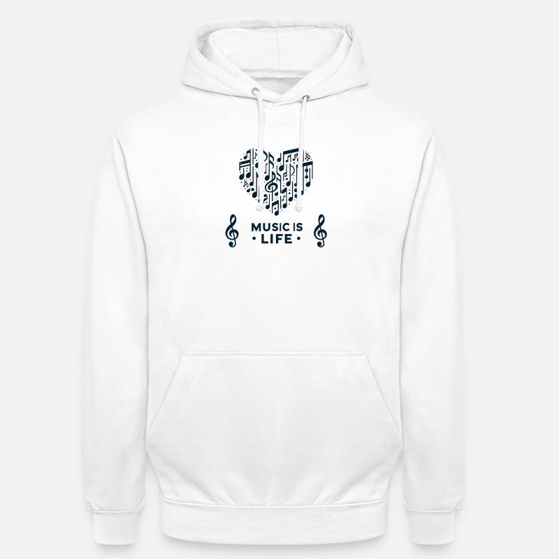 La musique, c’est la vie - Sweat-shirt à capuche unisexe - blanc