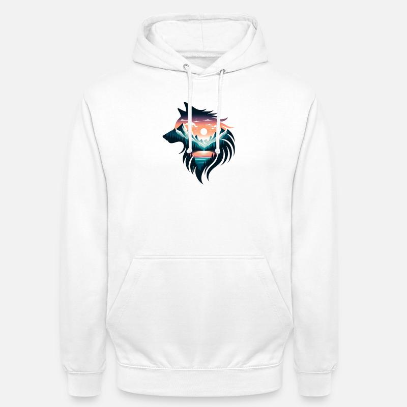 Forme de loup - Sweat-shirt à capuche unisexe - blanc