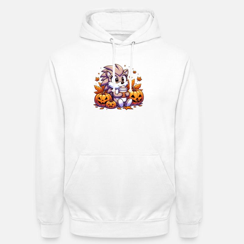 Igel trinkt Halloween - Unisex Hoodie - Weiß