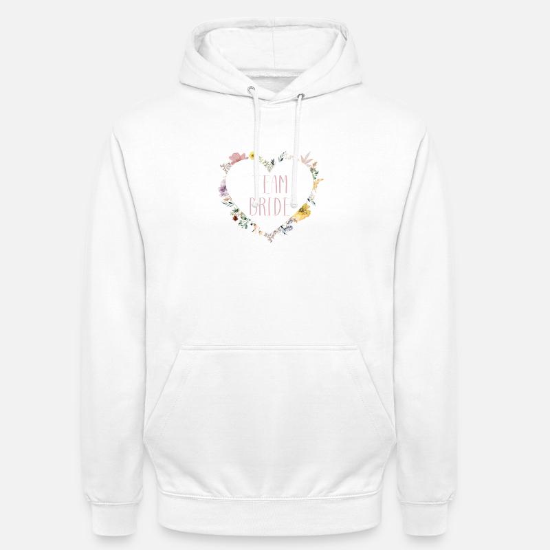 Team Bride! Heart flowers, customizable - Unisex Hoodie - white