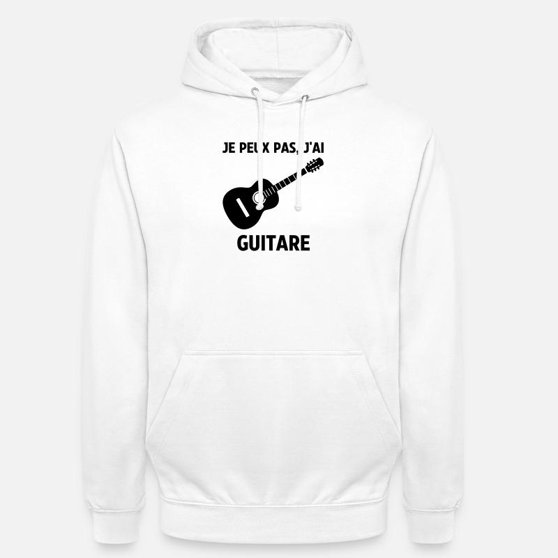 Je peux pas j'ai guitare - Sweat-shirt à capuche unisexe - blanc