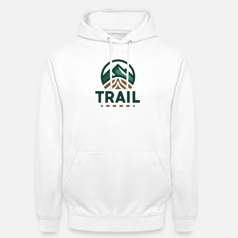 Trail Run – Cadeau Randonnée Trail - Sweat-shirt à capuche unisexe - blanc