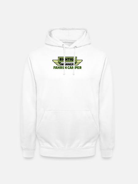 Wanderer Camping Camper Wohnwagen Statement - Unisex Hoodie - Weiß